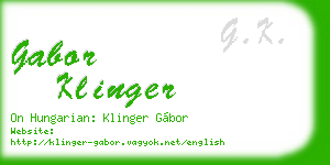 gabor klinger business card