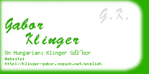 gabor klinger business card